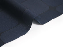 画像をギャラリービューアに読み込む, 洗える 着物 反物 単品 メンズ 黒地×青 四角柄 男性女性兼用柄 粋 レディース 女性 小紋 和装 和服 袷 単衣 きもの 羽織 コート