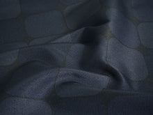 画像をギャラリービューアに読み込む, 洗える 着物 反物 単品 メンズ 黒地×青 四角柄 男性女性兼用柄 粋 レディース 女性 小紋 和装 和服 袷 単衣 きもの 羽織 コート