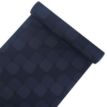画像をギャラリービューアに読み込む, 洗える 着物 反物 単品 メンズ 黒地×青 四角柄 男性女性兼用柄 粋 レディース 女性 小紋 和装 和服 袷 単衣 きもの 羽織 コート