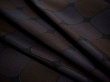 画像をギャラリービューアに読み込む, 洗える 着物 反物 単品 メンズ 黒地×茶色 四角柄 男性女性兼用柄 粋 レディース 女性 小紋 和装 和服 袷 単衣 きもの 羽織 コート