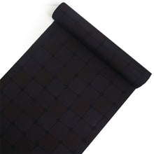 画像をギャラリービューアに読み込む, 洗える 着物 反物 単品 メンズ 黒地×茶色 四角柄 男性女性兼用柄 粋 レディース 女性 小紋 和装 和服 袷 単衣 きもの 羽織 コート