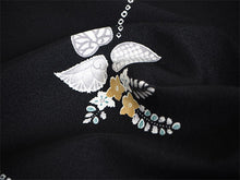 画像をギャラリービューアに読み込む, 洗える 着物 反物 単品 レディース 黒地 ツタに葵柄 和つう 女性 小紋 和装 和服 袷 単衣 きもの 羽織 コート