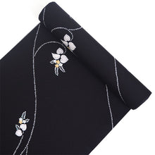 画像をギャラリービューアに読み込む, 洗える 着物 反物 単品 レディース 黒地 ツタに葵柄 和つう 女性 小紋 和装 和服 袷 単衣 きもの 羽織 コート