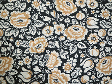 画像をギャラリービューアに読み込む, 洗える 着物 反物 単品 レディース 黒地×ライトブラウン 花更紗 牡丹 和つう 女性 小紋 和装 和服 袷 単衣 きもの 羽織 コート
