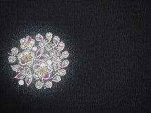 画像をギャラリービューアに読み込む, 洗える 着物 反物 単品 レディース 黒地 花丸ぼかし 和つう 女性 小紋 和装 和服 袷 単衣 きもの 羽織 コート