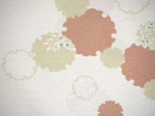 画像をギャラリービューアに読み込む, 洗える 着物 反物 単品 レディース クリーム色地 雪輪に南天柄 永楽屋 女性 小紋 和装 和服 袷 単衣 きもの 羽織 コート