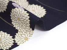 画像をギャラリービューアに読み込む, 洗える 着物 反物 単品 レディース 濃青紫地 菊に萩柄 永楽屋 女性 小紋 和装 和服 袷 単衣 きもの 羽織 コート