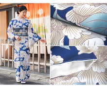 画像をギャラリービューアに読み込む, 洗える着物 袷 小紋 S M L サイズ 仕立て上がり 単品 水色 ベージュ オフホワイト 黒 グレー 青 紫 源氏香 牡丹 組紐 菊 七宝 宝相華 ダマスク 華紋 雪輪 女性 レディース きもの 春 秋 冬 きもの カジュアル 可愛い 普段着 ポリエステル