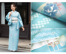画像をギャラリービューアに読み込む, 洗える着物 袷 小紋 S M L サイズ 仕立て上がり 単品 水色 ベージュ オフホワイト 黒 グレー 青 紫 源氏香 牡丹 組紐 菊 七宝 宝相華 ダマスク 華紋 雪輪 女性 レディース きもの 春 秋 冬 きもの カジュアル 可愛い 普段着 ポリエステル