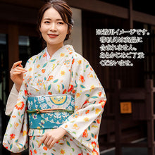 画像をギャラリービューアに読み込む, 名古屋帯 洗える 単品 ブルーグリーン 花柄 更紗 華紋 オリジナル 八寸 仕立て上がり プレタ カジュアル レディース 女性 和服 和装 着物