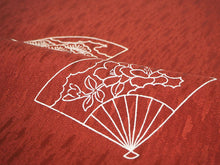 画像をギャラリービューアに読み込む, 帯揚げ 帯締め セット 正絹カジュアル向き 丸組 えんじ地 扇柄 帯あげ 茶色 ピンク 帯〆 和装 小物 レディース 女性 婦人 おびあげ おびじめ