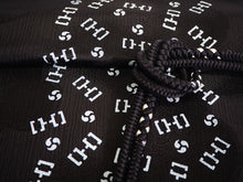 画像をギャラリービューアに読み込む, 帯揚げ 帯締め セット 正絹カジュアル向き 丸組 黒地 三つ巴柄 幾何学模様 帯あげ 白色 帯〆 和装 小物 レディース 女性 婦人 おびあげ おびじめ