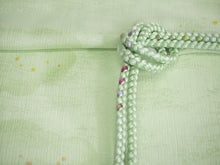 画像をギャラリービューアに読み込む, 帯揚げ 帯締め セット 正絹カジュアル向き 丸組 薄黄緑色 雲 紫 帯あげ 紫 帯〆 和装 小物 レディース 女性 婦人 おびあげ おびじめ