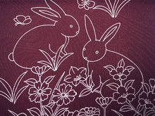 画像をギャラリービューアに読み込む, 帯揚げ 帯締め セット 正絹カジュアル向き 丸組 赤紫 うさぎ 蝶 帯あげ 茶色 帯〆 和装 小物 レディース 女性 婦人 おびあげ おびじめ