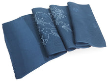 画像をギャラリービューアに読み込む, 帯揚げ 帯締め セット 正絹カジュアル向き 丸組 渋青 紺 うさぎ 蝶 帯あげ 金茶 帯〆 和装 小物 レディース 女性 婦人 おびあげ おびじめ