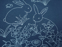 画像をギャラリービューアに読み込む, 帯揚げ 帯締め セット 正絹カジュアル向き 丸組 渋青 紺 うさぎ 蝶 帯あげ 金茶 帯〆 和装 小物 レディース 女性 婦人 おびあげ おびじめ