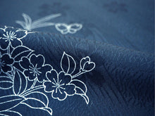 画像をギャラリービューアに読み込む, 帯揚げ 帯締め セット 正絹カジュアル向き 丸組 渋青 紺 うさぎ 蝶 帯あげ 金茶 帯〆 和装 小物 レディース 女性 婦人 おびあげ おびじめ