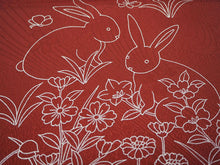 画像をギャラリービューアに読み込む, 帯揚げ 帯締め セット 正絹カジュアル向き 丸組 えんじ うさぎ 蝶 帯あげ 茶色 帯〆 和装 小物 レディース 女性 婦人 おびあげ おびじめ