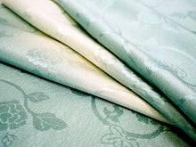 画像をギャラリービューアに読み込む, 帯揚げ 帯締め セット 正絹 渋水色ぼかし 花唐草地紋 薄黄土色×ゴールド 帯締 高麗 平打ち 訪問着 付け下げ 色無地 フォーマル お出かけ 和装小物 着付け小物 着物 和服 和装 レディース 女性