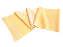 画像をギャラリービューアに読み込む, 帯揚げ 帯締め セット 正絹 クリーム色ぼかし 花唐草地紋 渋オレンジ×ゴールド 帯締 高麗 平打ち 訪問着 付け下げ 色無地 フォーマル お出かけ 和装小物 着付け小物 着物 和服 和装 レディース 女性