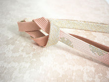 画像をギャラリービューアに読み込む, 帯揚げ 帯締め セット 正絹 薄ピンク×薄ベージュ 桜地紋 ピンク×ゴールド 帯締 高麗 平打ち 訪問着 付け下げ 色無地 フォーマル お出かけ 和装小物 着付け小物 着物 和服 和装 レディース 女性