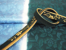 画像をギャラリービューアに読み込む, 帯揚げ 帯締め セット 正絹 深緑×水色 牡丹唐草 深緑×ゴールド 帯締 高麗 平打ち 訪問着 付け下げ 色無地 フォーマル お出かけ 和装小物 着付け小物 着物 和服 和装 レディース 女性