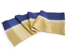 画像をギャラリービューアに読み込む, 帯揚げ 帯締め セット 正絹 群青色×イエロー 牡丹唐草 イエロー×ゴールド 帯締 高麗 平打ち 訪問着 付け下げ 色無地 フォーマル お出かけ 和装小物 着付け小物 着物 和服 和装 レディース 女性