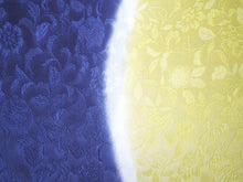 画像をギャラリービューアに読み込む, 帯揚げ 帯締め セット 正絹 群青色×イエロー 牡丹唐草 イエロー×ゴールド 帯締 高麗 平打ち 訪問着 付け下げ 色無地 フォーマル お出かけ 和装小物 着付け小物 着物 和服 和装 レディース 女性