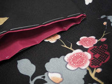 画像をギャラリービューアに読み込む, コーディネート済 袷着物4点セット(着物・名古屋帯・帯揚げ・帯締め) 自宅で洗濯OK L クリーム地梅きもの 薄茶色地オリエンタル帯 コーディネートが不安な方に