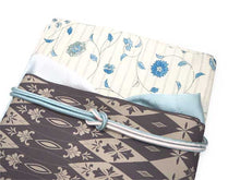 画像をギャラリービューアに読み込む, コーディネート済 袷着物4点セット(着物・名古屋帯・帯揚げ・帯締め) 自宅で洗濯OK L クリーム地縞萩柄きもの 濃紺地花柄帯 コーディネートが不安な方に