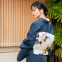 画像をギャラリービューアに読み込む, デニム着物 4点セット(着物・名古屋帯・帯揚げ・帯締め) 洋服感覚でカジュアルに楽しむ コーディネートが不安な方に 自宅洗濯OK 当店オリジナル帯使用でここでしか購入できない