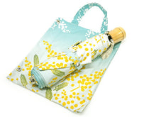 画像をギャラリービューアに読み込む, 日傘 着物 浴衣 晴雨兼用傘 UVカット ミモザ 水色 黄色 遮熱・遮光で日焼け止め対策 ギフトにも