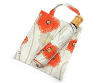 画像をギャラリービューアに読み込む, 日傘 着物 浴衣 晴雨兼用傘 UVカット ポピー グレーベージュ 赤 緋色 遮熱・遮光で日焼け止め対策 ギフトにも