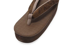 画像をギャラリービューアに読み込む, カレンブロッソ 草履 単品 Mサイズ 茶地 台 薄茶 グレー地 茶色 ボタニカル 鼻緒 レディース 軽い!歩きやすい!オシャレと人気のカフェ草履 安心の日本製