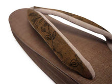 画像をギャラリービューアに読み込む, カレンブロッソ 草履 単品 Mサイズ 茶地 台 薄茶 グレー地 茶色 ボタニカル 鼻緒 レディース 軽い!歩きやすい!オシャレと人気のカフェ草履 安心の日本製