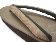 画像をギャラリービューアに読み込む, カレンブロッソ 草履 単品 Mサイズ ブラウン ベージュ地 台 深緑地 薄茶色 葉っぱ 鼻緒 鼻緒 レディース 軽い!歩きやすい!オシャレと人気のカフェ草履 安心の日本製
