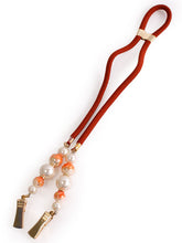 画像をギャラリービューアに読み込む, たもとクリップ 朱色紐 パール たすき 袂振り止め 礼装用 日本製 通年用 レディース 女性 和装小物 クリップ 衿留め ナプキンクリップ