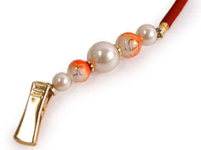 画像をギャラリービューアに読み込む, たもとクリップ 朱色紐 パール たすき 袂振り止め 礼装用 日本製 通年用 レディース 女性 和装小物 クリップ 衿留め ナプキンクリップ