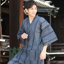 画像をギャラリービューアに読み込む, 甚平 メンズ 夏 M L LL サイズ 綿麻 しじら織 柄お任せ 2023 黒 紺 青 部屋着 寝巻 パジャマ くつろぎ着 お家時間 父の日 ギフト プレゼント 男性
