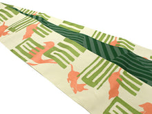 画像をギャラリービューアに読み込む, 洗える半幅帯 浴衣帯 anan ブランド 薄ベージュ 猫 半巾帯 深緑 縞 リバーシブル 源氏香 裂取り 柄 ゆかた 着物 帯 単品 カジュアル レディース 単品 簡単 アレンジ 長め 長尺 細帯 女性 夏着物 和装 和服 レトロ