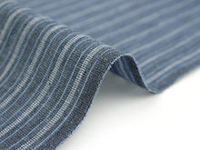 画像をギャラリービューアに読み込む, 夏着物 反物 秦荘上布 綿麻 藍色地縞柄 女性 単衣 反物のみ きもの 着尺 こもん 近江ちぢみ 手もみ 日本製 送料無料 ktクニ