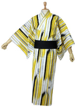 画像をギャラリービューアに読み込む, 阪神 タイガース グッズ 応援 浴衣 メンズ 白 矢絣 M L ロゴ マーク 虎 生地 プリント ゆかた 男性 単品 縞 黄色 黒 木綿 コットン プロ野球 セール対象外