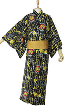 画像をギャラリービューアに読み込む, 阪神 タイガース グッズ 応援 浴衣 メンズ 黒 縞 ツタ M L ロゴ マーク 虎 生地 プリント ゆかた 男性 単品 縞 黄色 赤 木綿 コットン プロ野球 セール対象外