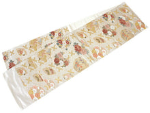 画像をギャラリービューアに読み込む, 袋帯 フォーマル 絹 礼装 西陣織 ヤマキ織物謹製 仕立て付き 送料無料 新品 未使用 販売 ベージュ ゴールド ピンク オレンジ 緑 白 襷 四君子 花の丸 京都 フク
