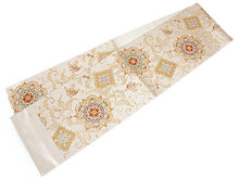 画像をギャラリービューアに読み込む, 袋帯 フォーマル 絹 礼装 西陣織 野々村織物謹製 仕立て付き 送料無料 新品 未使用 販売 ベージュ 唐草 華文 京都 ラオ