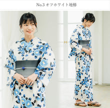 画像をギャラリービューアに読み込む, 浴衣 セット レディース 3点 セット 7柄 フリーサイズ 2023 レトロ 古典 モダン 浴衣セット 女性 大人 浴衣セット 花火大会 夏祭り 浴衣 帯 下駄 セット 20代 30代 和装 和服 浴衣 半幅帯 白 ピンク 椿 縞 菊 レディースファッション