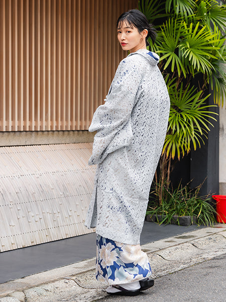 モモンガコート、薄もの羽織 5590 モモンガコート レース 羽織 着物 長羽織 薄羽織 コート hc05