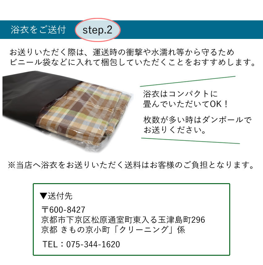 浴衣クリーニング 汗抜き加工セット 着物屋さんの浴衣