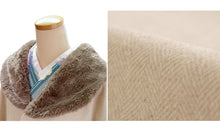 画像をギャラリービューアに読み込む, 着物 コート 冬 ケープコート 4色 薄グレー チェック ブラック ベージュ 冬用 コート ポンチョ ウール混 着物コート へちま衿 ファー取り外し可能 和装 和服
