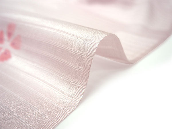 夏帯 絽 正絹京袋帯 ピンクベージュ 撫子 カジュアル 夏着物 a172